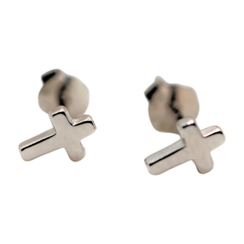 Boucles D'oreilles Croix En Argent 925/1000 - Jewellerybox - Neuves